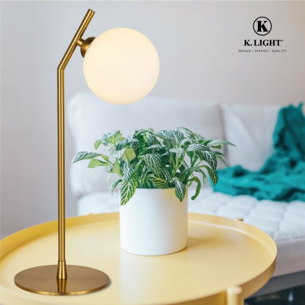 230v 5W G9 Glass & Gold Table Lamp